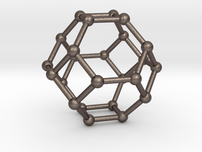 Truncated Octahedron in Polished Bronzed Silver Steel