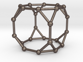 Truncated Cube in Polished Bronzed Silver Steel