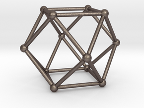 Cuboctahedron in Polished Bronzed Silver Steel