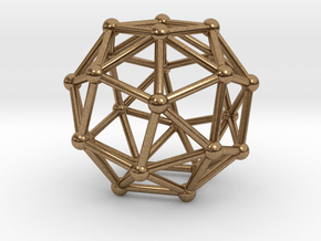 Snub Cube (right-handed) in Natural Brass