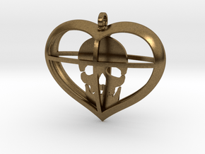 Skull Heart (1) in Natural Bronze