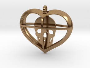 Skull Heart (1) in Natural Brass