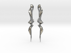 Temporal Twist Drop Earrings in Natural Silver