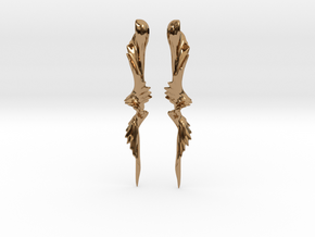 Temporal Twist Drop Earrings in Polished Brass