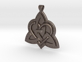 Celtic Knot 2 Pendant in Polished Bronzed Silver Steel