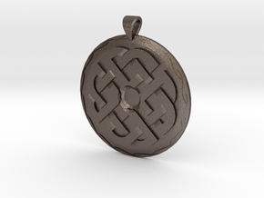 Celtic Knot 1 Pendant in Polished Bronzed Silver Steel