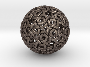 Truncated Icosahedreon Double Weave in Polished Bronzed Silver Steel