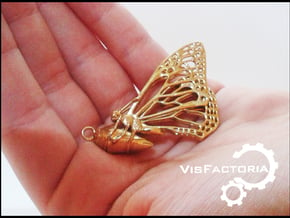 Butterfly Cocoon pendant in Polished Brass