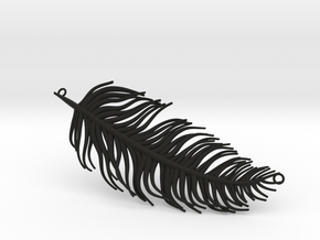 Pendant feather in Black Natural Versatile Plastic