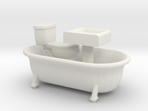 O Scale Bath Fixtures in White Natural Versatile Plastic