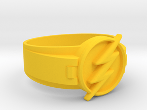Flash Ring Size 9.5 19.41mm  in Yellow Processed Versatile Plastic