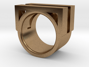 SQUARE RING SIZE 7 in Natural Brass