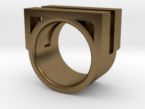 SQUARE RING SIZE 7 in Natural Bronze