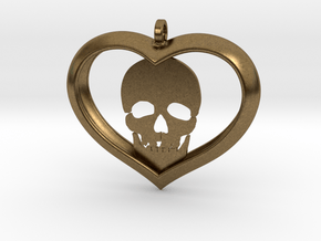 Skull Heart (2) in Natural Bronze