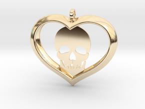 Skull Heart (2) in 14K Yellow Gold