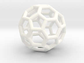 Buckyball Pendant in White Processed Versatile Plastic