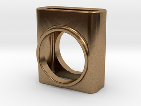BLOCK RING - SIZE 7 in Natural Brass