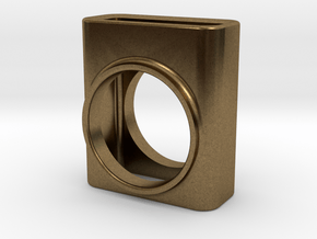 BLOCK RING - SIZE 7 in Natural Bronze