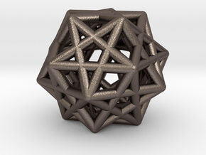 Star Dodecahedron Pendant in Polished Bronzed Silver Steel
