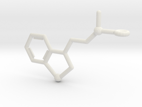DMT Dimethyltryptamine Keychain in White Natural Versatile Plastic