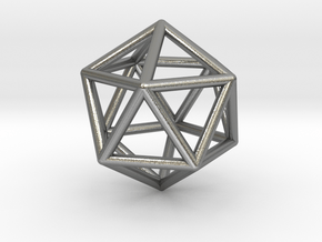 Icosahedron Pendant in Natural Silver