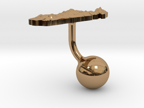 Madagascar Terrain Cufflink - Ball in Polished Brass