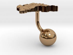 Montenegro Terrain Cufflink - Ball in Polished Brass