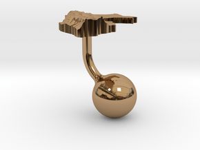 Peru Terrain Cufflink - Ball in Polished Brass