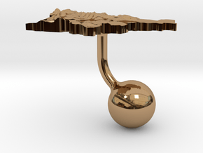 Slovenia Terrain Cufflink - Ball in Polished Brass