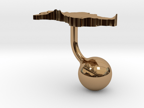 Turkmenistan Terrain Cufflink - Ball in Polished Brass