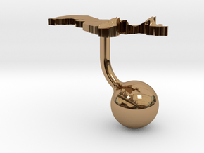 Uzbekistan Terrain Cufflink - Ball in Polished Brass