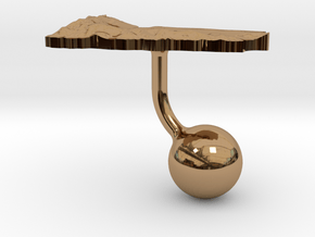 Yemen Terrain Cufflink - Ball in Polished Brass