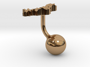 Albania Terrain Cufflink - Ball in Polished Brass