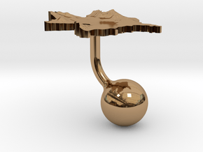 Azerbaijan Terrain Cufflink - Ball in Polished Brass