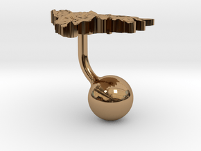 Bosnia and Herzegovina Terrain Cufflink - Ball in Polished Brass