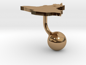 Iraq Terrain Cufflink - Ball in Polished Brass