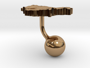 Lithuania Terrain Cufflink - Ball in Polished Brass
