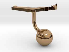 United Arab Emirates Terrain Cufflink - Ball in Polished Brass