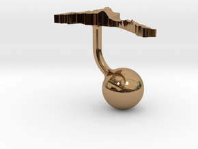 Eritrea Terrain Cufflink - Ball in Polished Brass