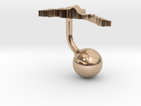 Eritrea Terrain Cufflink - Ball in 14k Rose Gold