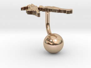 Croatia Terrain Cufflink - Ball in 14k Rose Gold