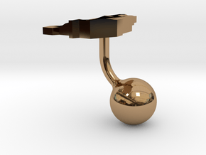 Liechtenstein Terrain Cufflink - Ball in Polished Brass