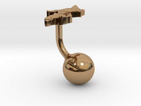Malawi Terrain Cufflink - Ball in Polished Brass