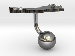 Oman Terrain Cufflink - Ball in Fine Detail Polished Silver