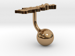 Portugal Terrain Cufflink - Ball in Polished Brass
