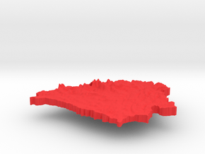 Belarus Terrain Pendant in Red Processed Versatile Plastic