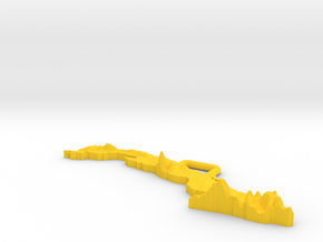 Cuba Terrain Pendant in Yellow Processed Versatile Plastic