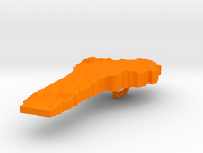 Benin Terrain Pendant in Orange Processed Versatile Plastic