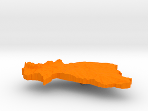 Burkina Faso Terrain Pendant in Orange Processed Versatile Plastic