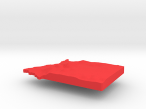 Equatorial Guinea Terrain Pendant in Red Processed Versatile Plastic